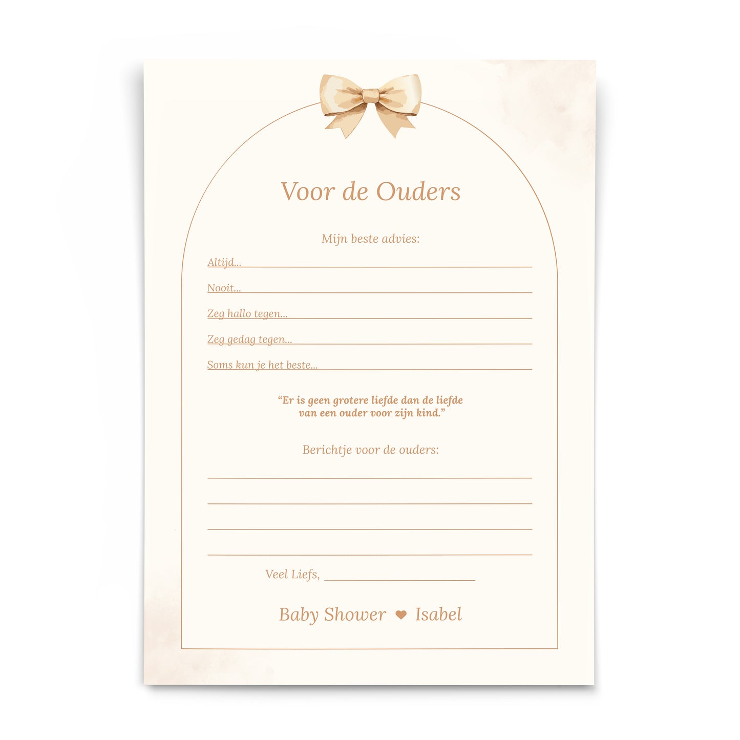 Gepersonaliseerde Babyshower Ouderkaarten – Boho